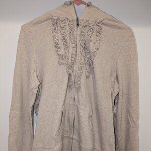 Vintage Bass Women's Frilly, Full Zip, 100% Cotton Hoodie Size Medium.